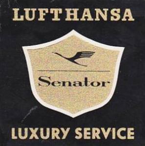 LUFTHANSA LUXURY SERVICE VINTAGE LUGGAGE LABEL