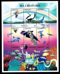 Grenada 1996 Sea Creatures - Marine Life Mint MNH Miniature Sheet SC 2587