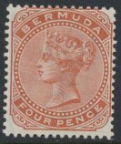 Bermuda  SG 28a SC# 24 MVLH Orange Brown  see details and scans