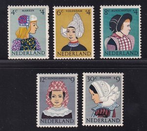 Netherlands  #B348-B352  1960  MH   Child Welfare   regional costumes