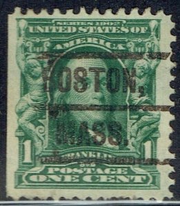 1903 1c FRANKLIN  (300-L-4E) with PRECANCEL from BOSTON MA. Very NICE!