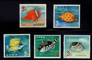 RYUKYU Scott 151-155 MNH** colorful reef fish stamp set