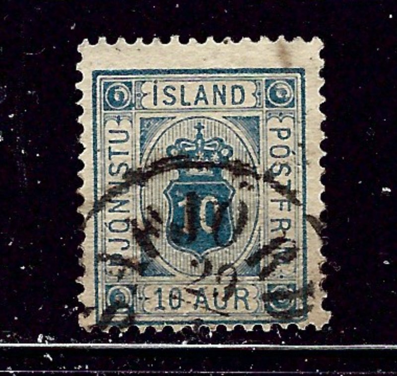 Iceland O6 Used 1875 issue