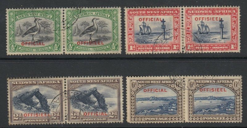 South West Africa, Scott O13-O16 (SG O13-O16), used