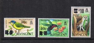 St Vincent 1973 birds Sc 364-366 set of 3 MH