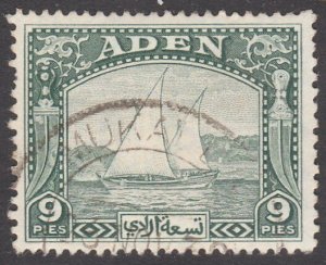 ADEN 9p Dhow - 1938 - MUKALLA cds...........................................E368