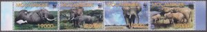 MOZAMBIQUE Sc #1587a-d CPL MNH STRIP of 4 AFRICAN ELEPHANTS