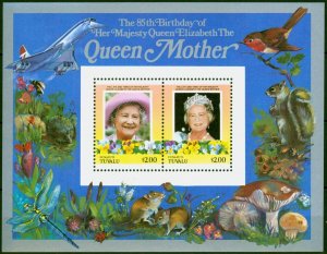 Tuvalu Funafuti 1986 Queen Mother 85th Birthday $4 Mini Sheet V F MNH