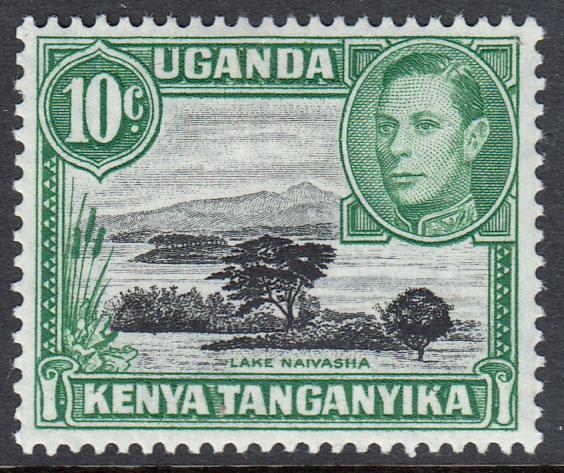 Kenya Uganda Tanganyika KGVI 10c Black Green SG135c Mint