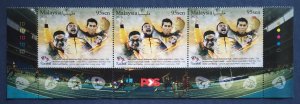 Malaysia 2016 Paralympics Golden Moments in RIO 3Vstrip Margin Plate SG#2191 MNH