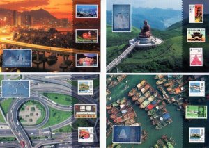 Hong Kong 1997 Hologram Postcard No.3-8, Beautiful Views of HK (6v Cpt) MNH