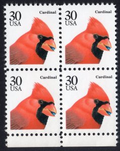 Scott #2480 Cardinal 30¢ Block of 4 Stamps - MNH