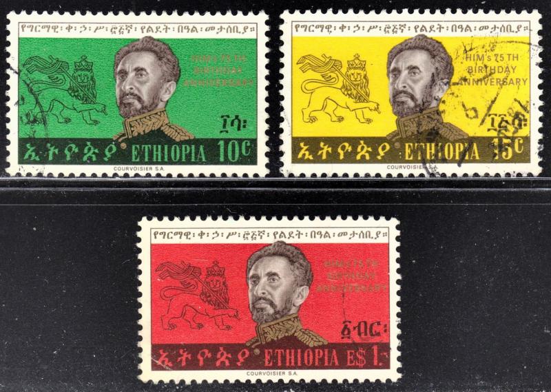 Ethiopia Scott 481-83 complete set  F to VF used.