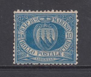 San Marino Sc 7a MOG. 1890 10c blue Coat of Arms