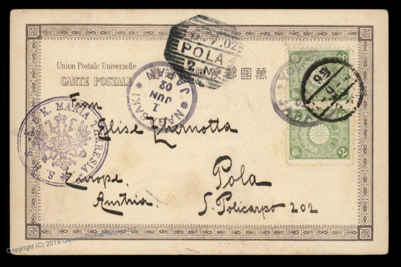 Austria 1902 China SMS Maria Theresia Japan 2Sen Navy Boxer Rebellion Cove 88871