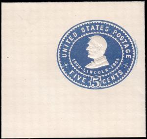 Scott U393 Cut Square (Full Corner) Mint