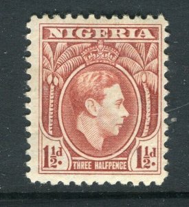 NIGERIA; 1938 early GVI portrait issue fine Mint hinged Shade of 1.5d. value