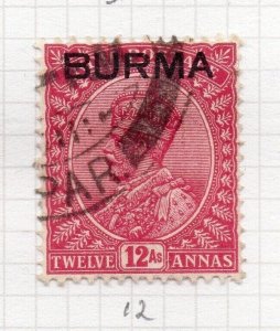 Burma 1937 GV Issue Fine Used 12a. Optd NW-203298