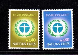 UNITED NATIONS GENEVA #25-26  1972  HUMAN ENVIROMENT        MINT VF NH O.G   a