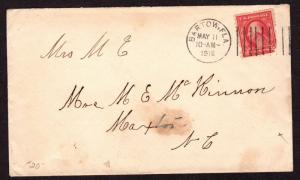 $Florida Machine Cancel Cover, Bartow, 5/11/1916, scarce Bartow cancel