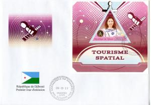 DJIBOUTI FDC SPACE TOURISM COSMONAUTS IV