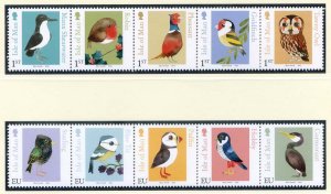 2016 Isle of Man Mat Sewells Birds SG2086/2096 Unmounted Mint