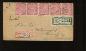 PANAMA (COLOMBIA) TO GERMANY REGISTERED COVER VIA NY LURIA CORRESPONDENCE LV1335