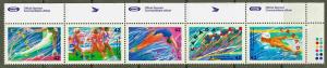 #1418a MNH Canada 1992 Summer Olympics - Booklet strip of 5