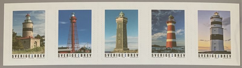 Sweden 2018 #2815 MNH. Lighthouses, self-adhesive, strip