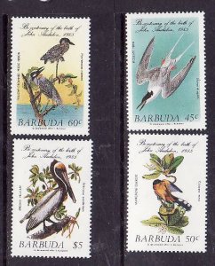 Barbuda-Sc.#701-4-Unused NH set-id2-Birds-Audubon-1985-