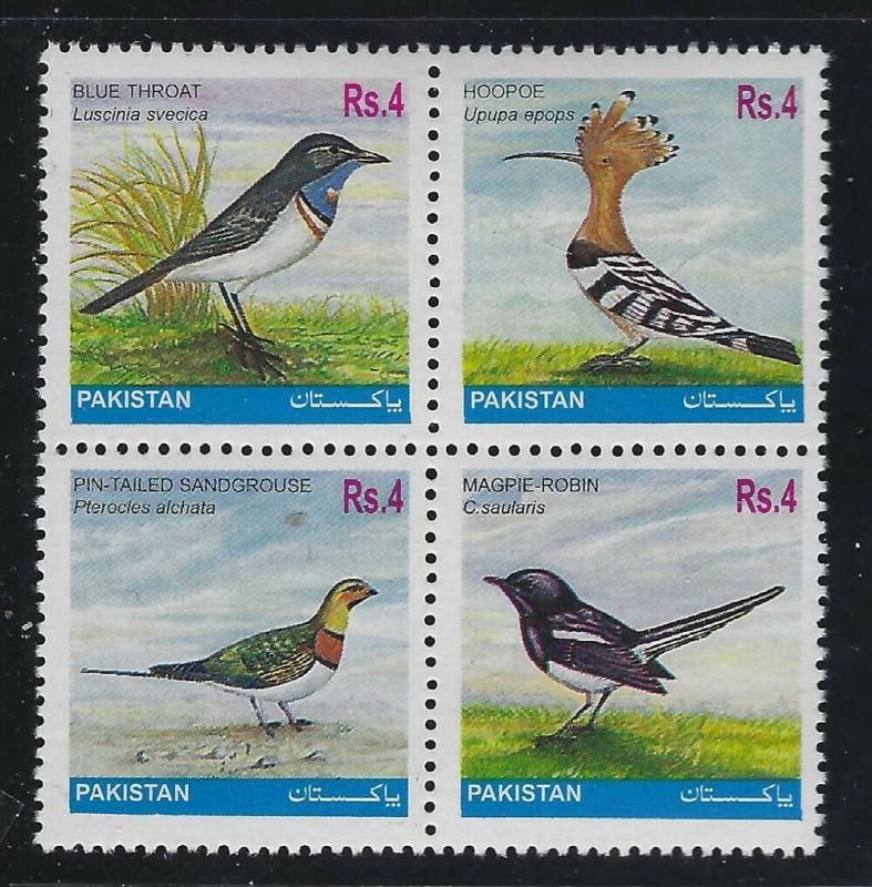 Pakistan 2001 Native Birds block Sc# 975 NH