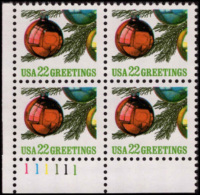 US #2368 CHRISTMAS TREE MNH LL PLATE BLOCK #111111 DURLAND $2.25