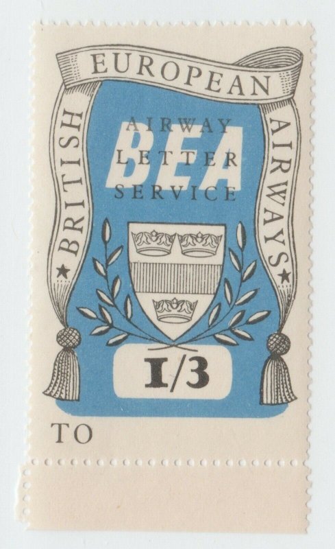 UK  local fiscal BOB revenue GB stamp 2-7-22  BEA  Air Letter - mnh gum