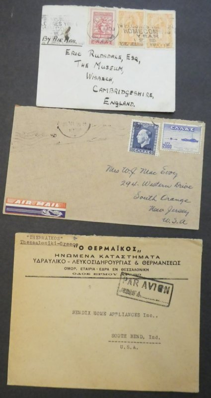 EDW1949SELL : GREECE Interesting group of 14 covers, 1 Post Card & 1 wrapper.