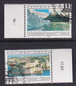 United Nations Geneva  #124-125 cancelled  1984 world heritage