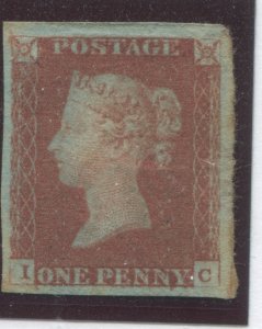 1841 Penny Red IC Plate 83 showing the Major Re-entry mint no gum