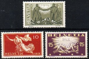 Switzerland Sc #190-192 Mint Hinged