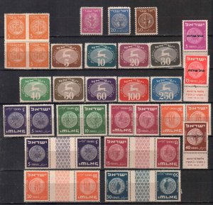 ISRAEL STAMPS. 1949-1952 MNH