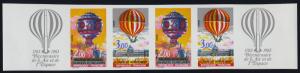 France 1864a imperf pair MNH Balloons, Manned Flight Bicentenary