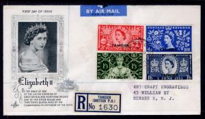 Great Britain Offices In Morocco 579-582 Queen Elizabeth II Coronation Typed FDC