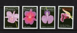 Dominica #2121-24 (1999 Flowers set)  VFMNH  CV $4.50