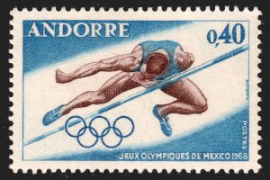 Andorra (French) #184  MNH - Olympics High Jump (1968)