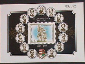 ​HUNGARY- 1989- SC#B342 MARTYRS OF ARAD, ARAD, ROMANIA 1849 S/S -MNH -VF