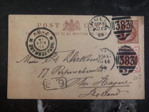 1898 Hull England Postal Stationary Uprated Cover To The Hage Holland