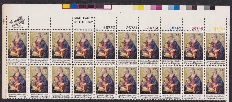 1579 Christmas Plate Strip MNH