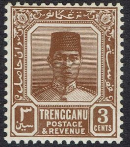 TRENGGANU 1921 SULTAN 3C BROWN MNH **