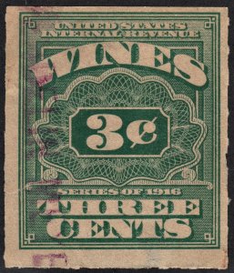 RE33 3¢ Wine Stamp (1916) Used