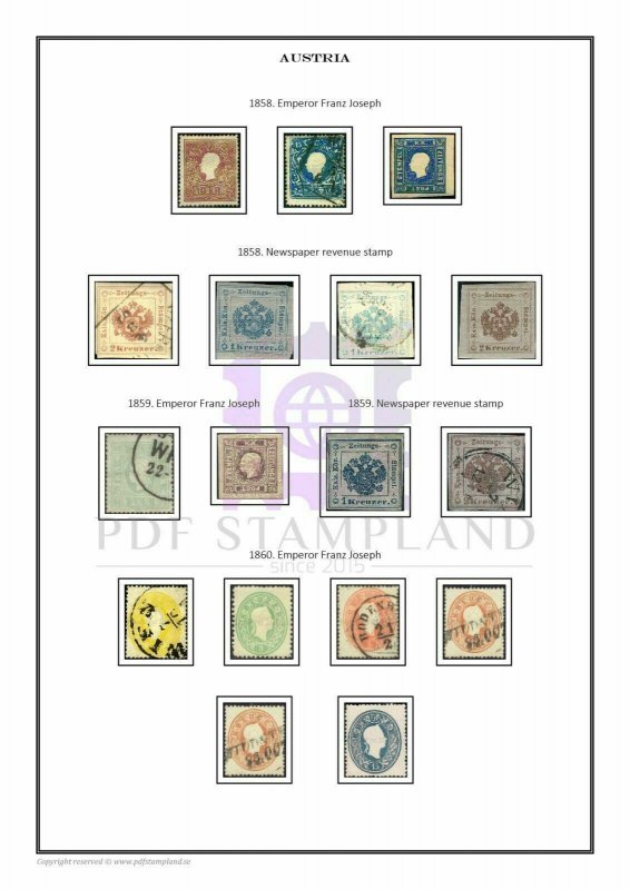 Austria 1850-2020 (2 albums) PDF STAMP ALBUM PAGES