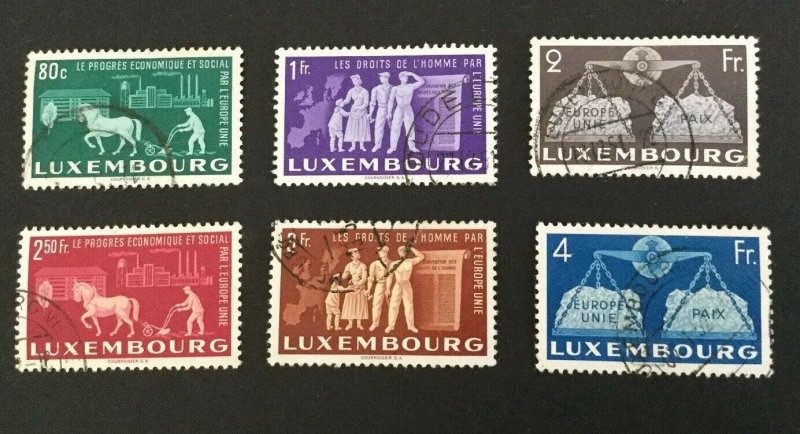 Luxembourg Sc# 272-277 Used - United Europe.Agriculture,industry; Mi# 478-483 