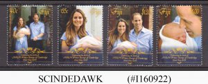 FIJI - 2013 BIRTH OF PRINCE GEORGE ROYAL BABY - 4V - MINT NH